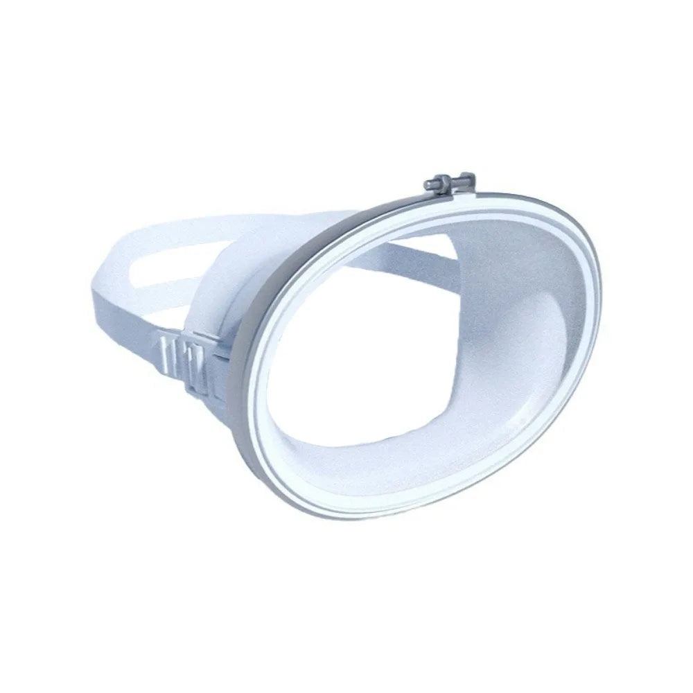 Tempered Glass Diving Mask – Single Lens Snorkeling Goggles Diving Snorkeling Mask PLUSH White