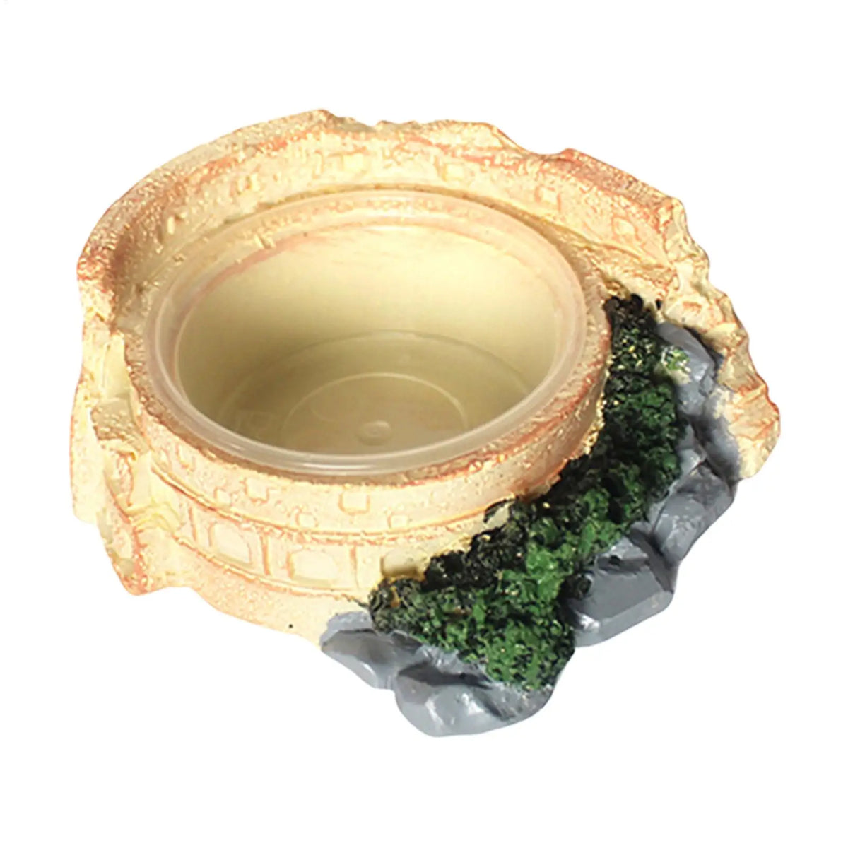 Tree Stump Reptile Feeding Dish & Water Bowl | Resin Terrarium Reptile Feeding Dish PLUSH