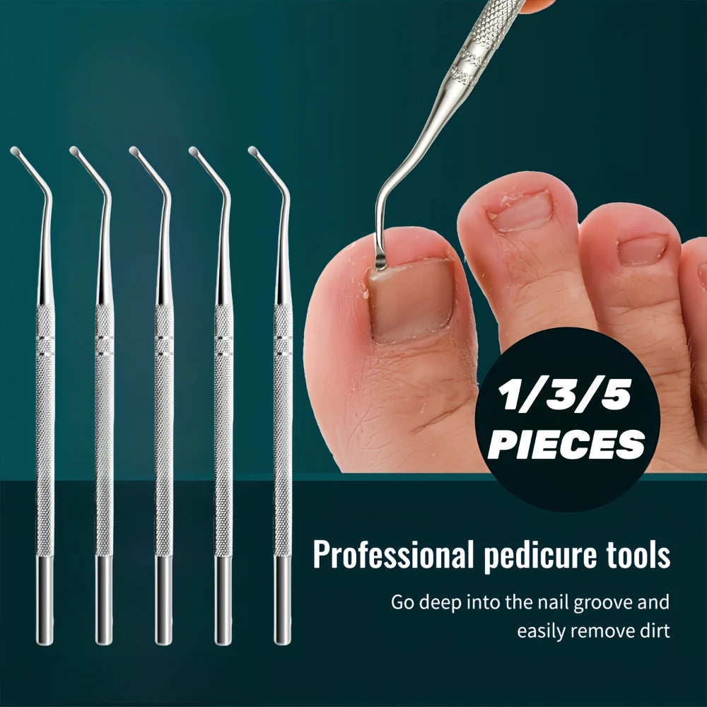 Stainless Steel Pedicure Nail Groove Spoon Set – 1/3/5pcs Pedicure Nail Tool PLUSH
