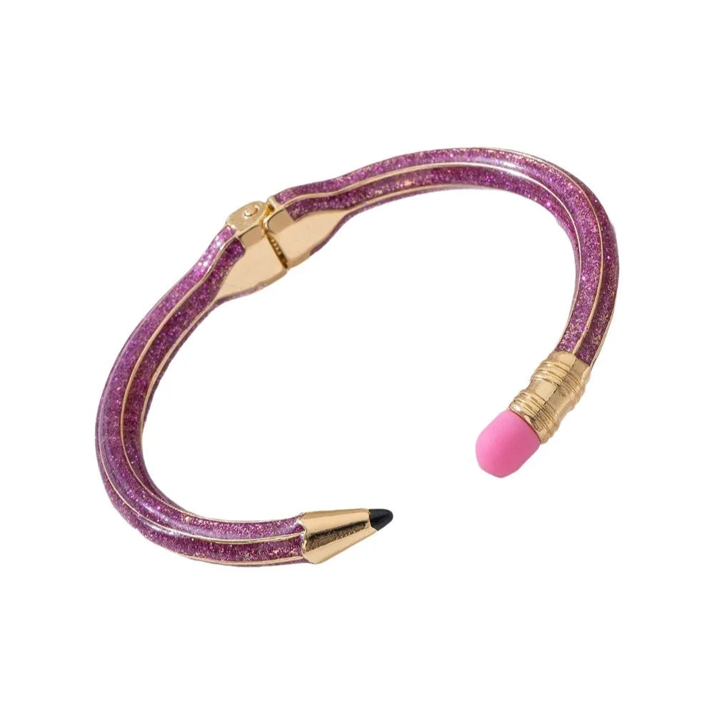 Enamel Pencil Cuff Bangle – Colorful Open Bracelet Enamel Cuff Bangle PLUSH Purple