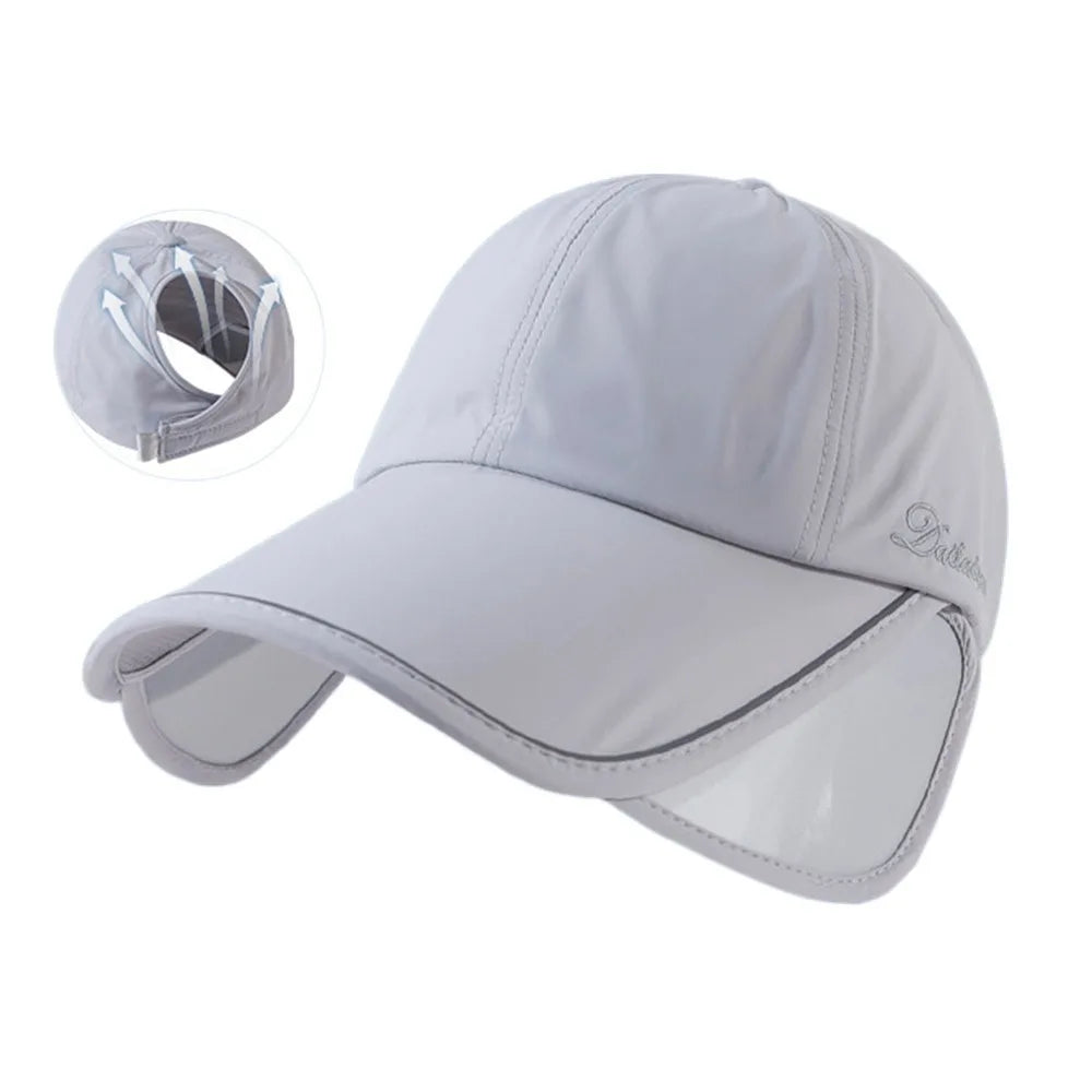 Wide Brim UV Protection Baseball Cap – Adjustable Women's Sun Hat Women's Sun Hat PLUSH Light Grey