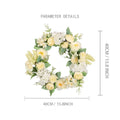 40cm LED Spring Floral Wreath – Front Door & Home Decor LED Floral Wreath PLUSH Champagne