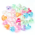 100pcs AB Color Faceted Heart Acrylic Beads – DIY Jewelry Making Acrylic Craft Beads PLUSH Transparent mix color