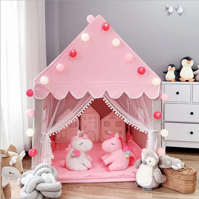 Foldable Kids Play Tent – Girls Princess Castle Tipi Kids Play Tent PLUSH