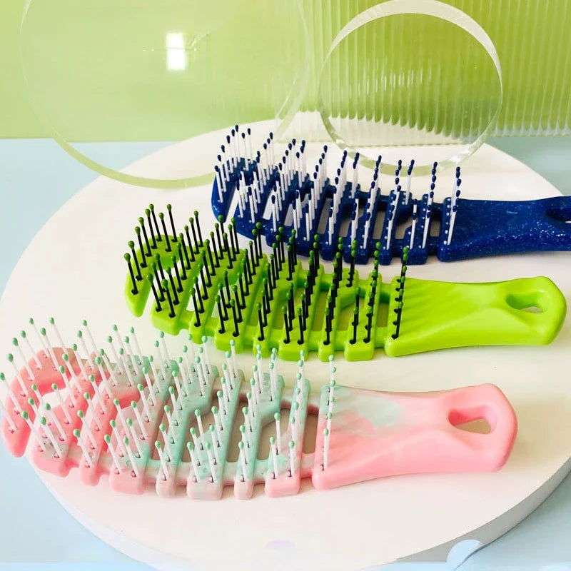 Gradient Hollow Detangling Hair Brush & Scalp Massage Comb Detangling Hair Brush PLUSH