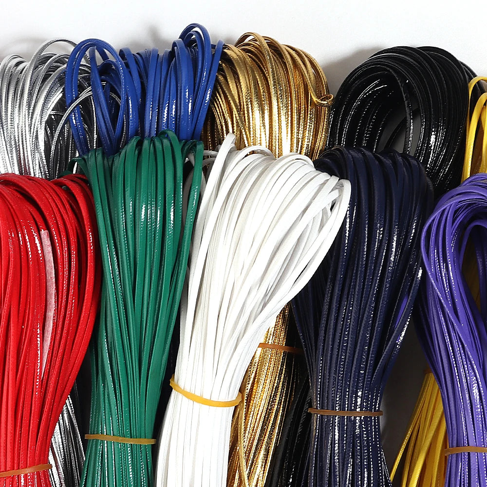 50 Yards 2mm Flat Faux Leather Cord – Multicolor DIY Crafts Leather Craft Cord PLUSH