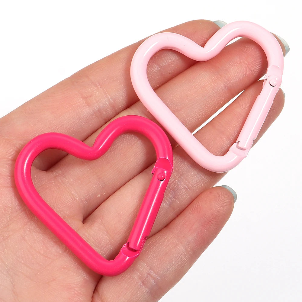 5pcs Heart Spring Clasp Carabiner Clips – DIY Jewelry Making Jewelry Clasp Findings PLUSH