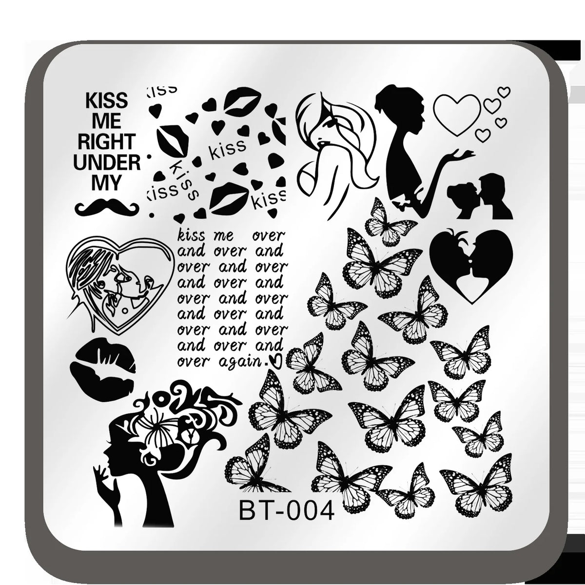 Nail Stamping Plates – Marble Leaves & Animals Stencils Nail Stamping Plate PLUSH BT04