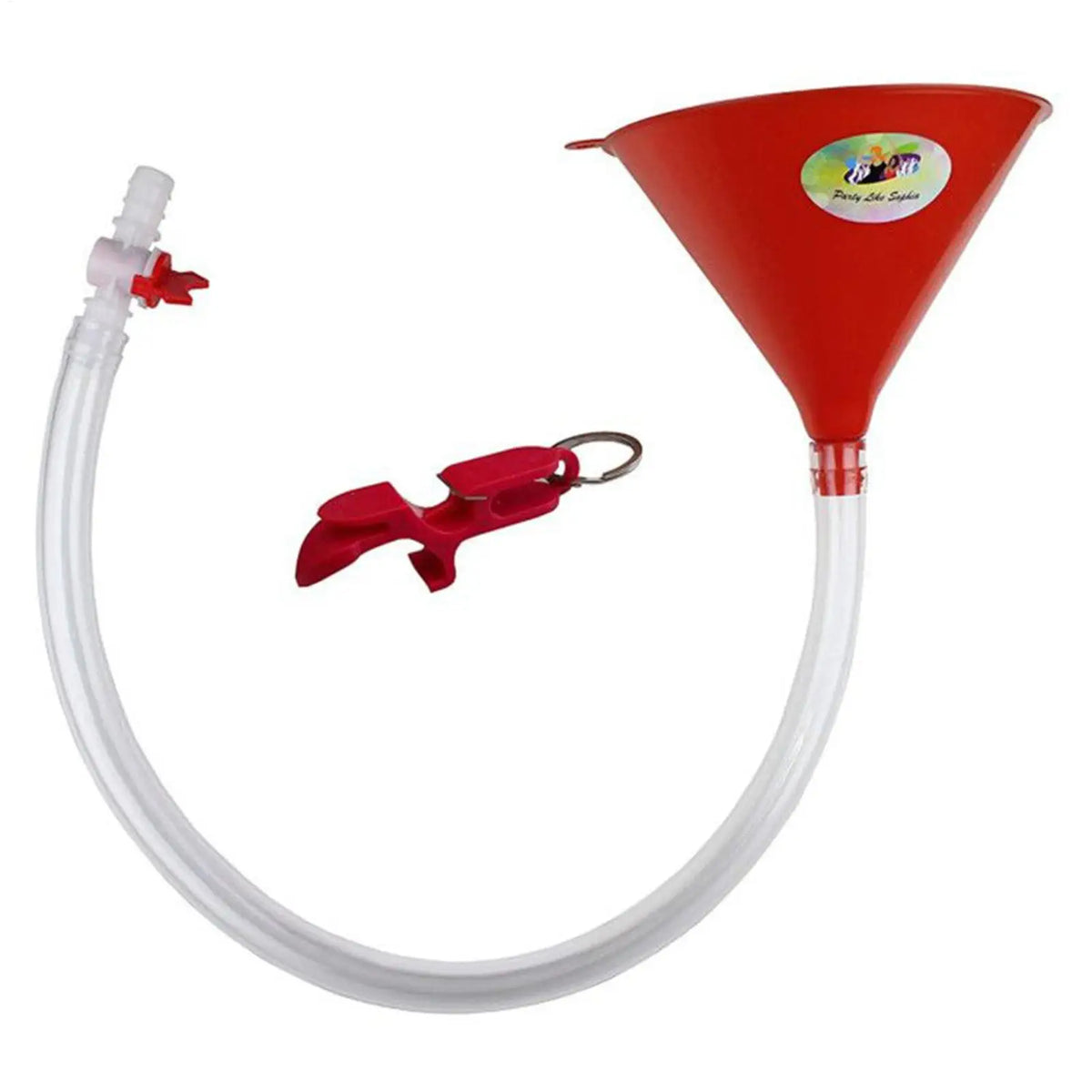Beer Funnel with Hose & Valve – Reusable Party Drinking Funnel Beer Drinking Funnel PLUSH