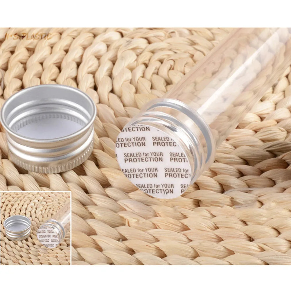 10pcs Clear Plastic Test Tubes with Lids – Mini Sample Containers Sample Storage Tubes PLUSH