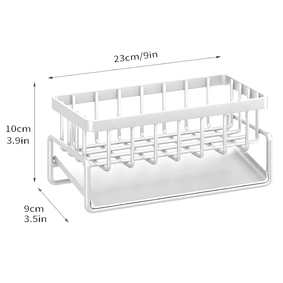 Sink Drain Rack Sponge & Soap Holder Kitchen Organizer Sink Organizer Rack PLUSH White