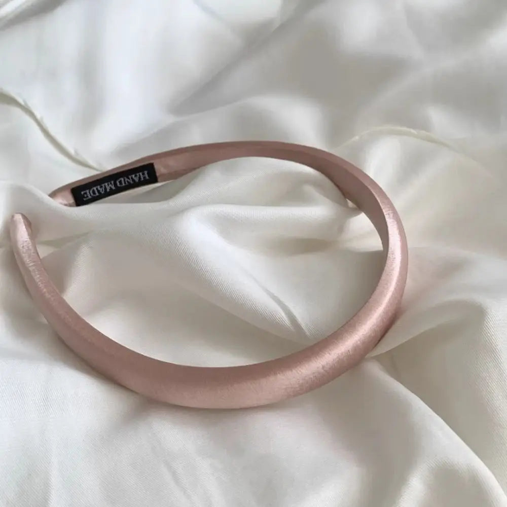 Silk Satin Headband Women – Korean Style Hair Hoop Satin Headband PLUSH pink