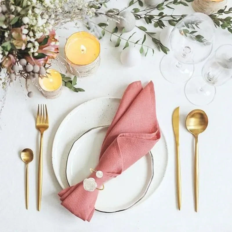 96pcs Pearl Rose Napkin Rings – Wedding & Table Décor Set Napkin Rings PLUSH