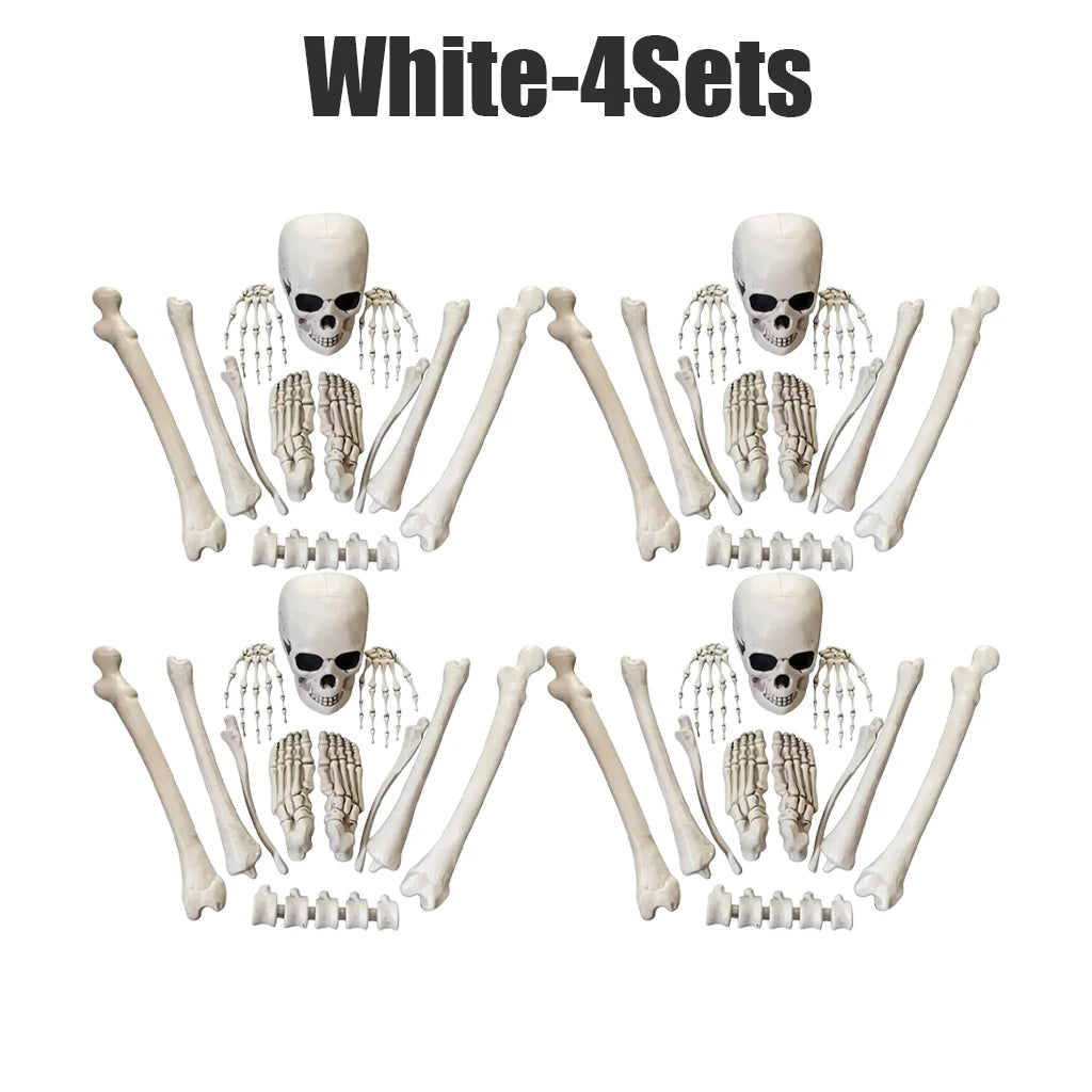 Realistic Halloween Skeleton Skull Bones Set – Horror Prop Decor Halloween Prop Decor PLUSH 4Sets