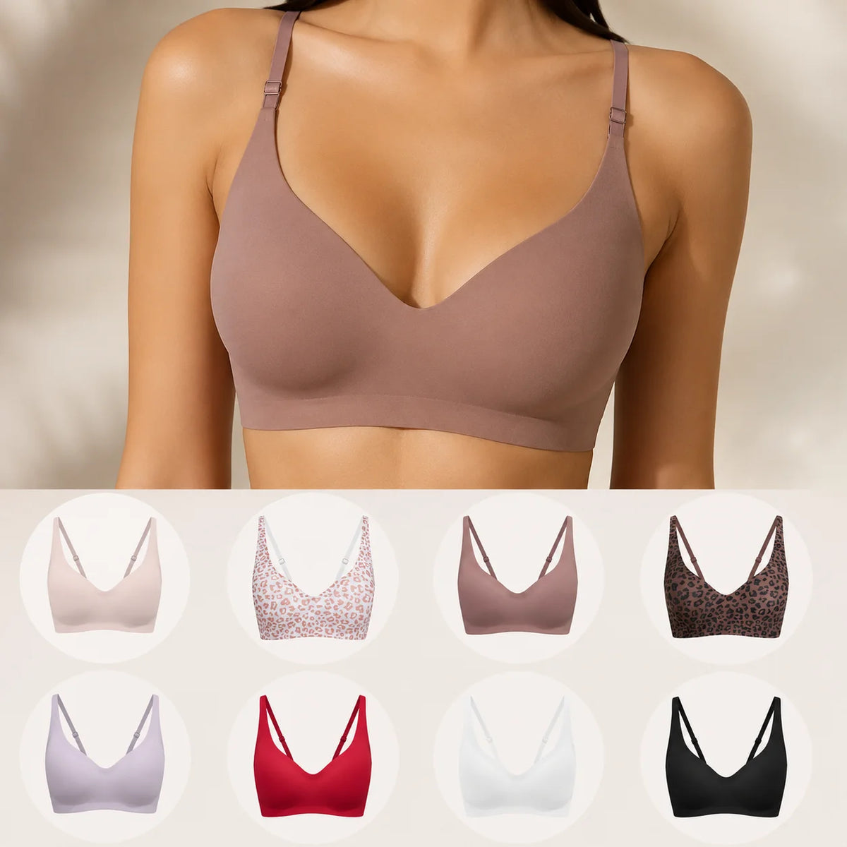 Zeriluna Seamless Push Up Bralette – Adjustable Sports Bra Sports Bralette PLUSH