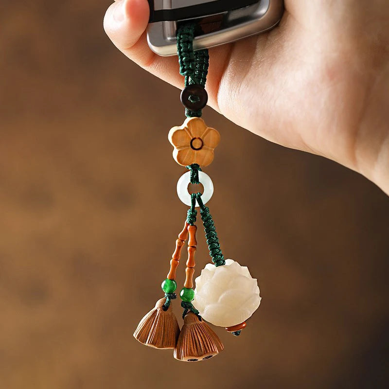 Lucky Bodhi Lotus Phone Chain & Car Key Pendant | Chinese Style Pendant Key Chain PLUSH