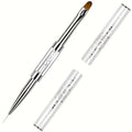 Double-Ended Nail Art Brush – 2-in-1 Gel Brush & Picker Nail Art Brush PLUSH White 1pcs