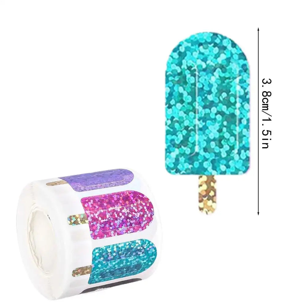 500pcs Popsicle Summer Stickers – Party & Drinkware Decals Decorative Stickers PLUSH 500Pcs