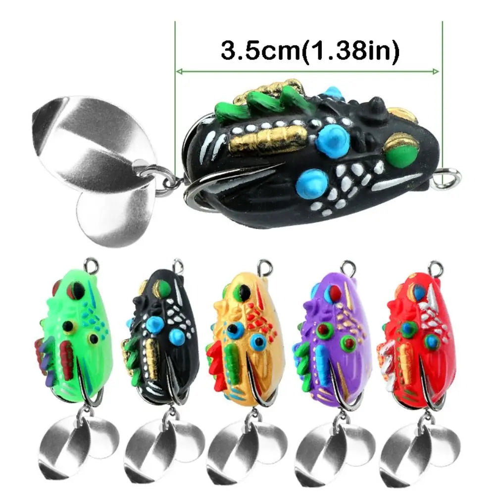 Mini Frog Soft Bait Set – 5 Bionic Fishing Lures 3.5cm Soft Fishing Lures PLUSH