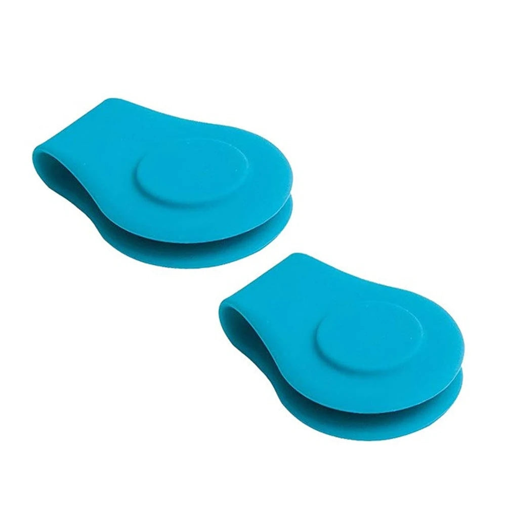 Magnetic Golf Hat Clip & Ball Marker Holder – 2pcs Silicone Golf Hat Clip PLUSH Blue