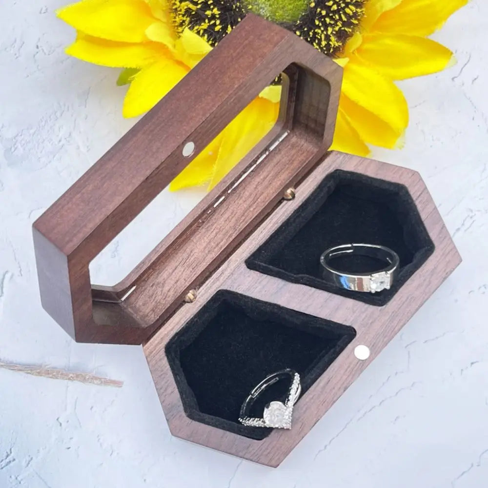 Velvet Mini Wood Jewelry Box – Ring & Earring Display Case Jewelry Display Box PLUSH