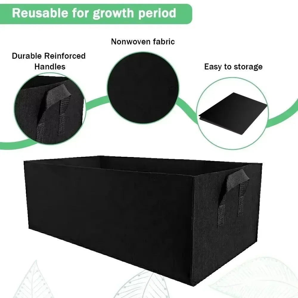Square Non-Woven Felt Grow Bag – Foldable Plant Container Felt Grow Bag PLUSH