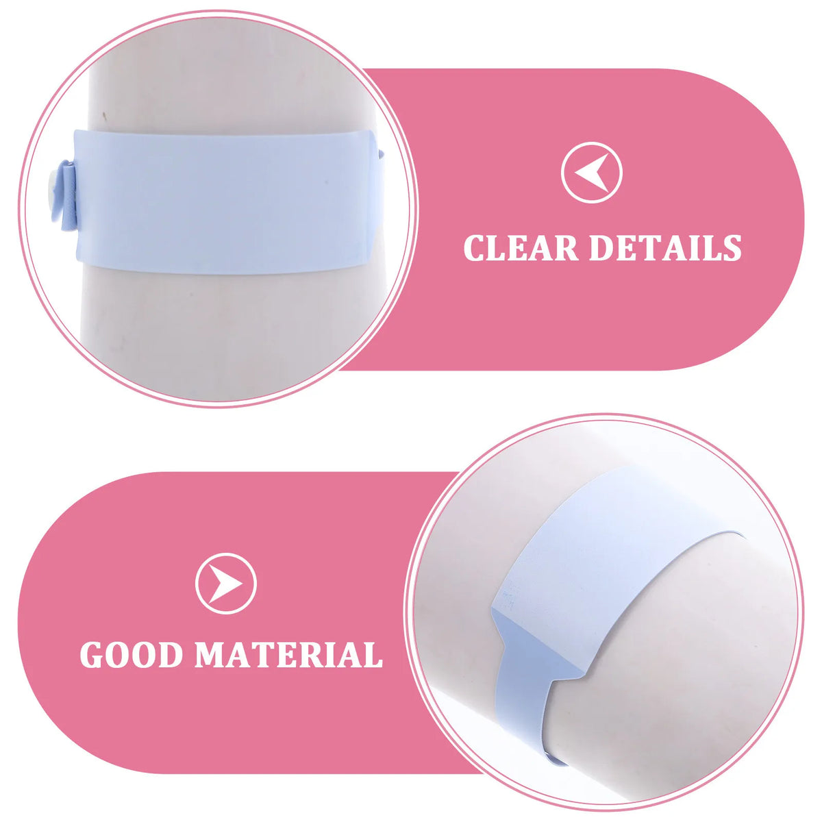 100pcs Writable PVC ID Wristbands – Hospital & Event Use ID Wristbands PLUSH