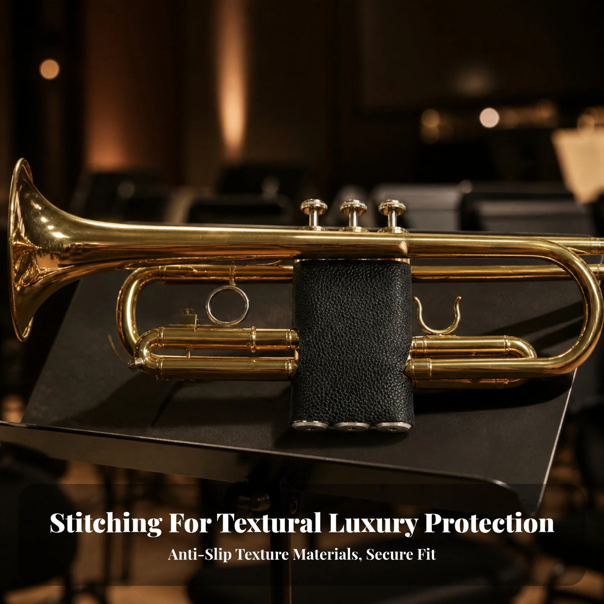 Adjustable Trumpet Valve Guard & Hand Protector – Marching Band Trumpet Valve Guard PLUSH