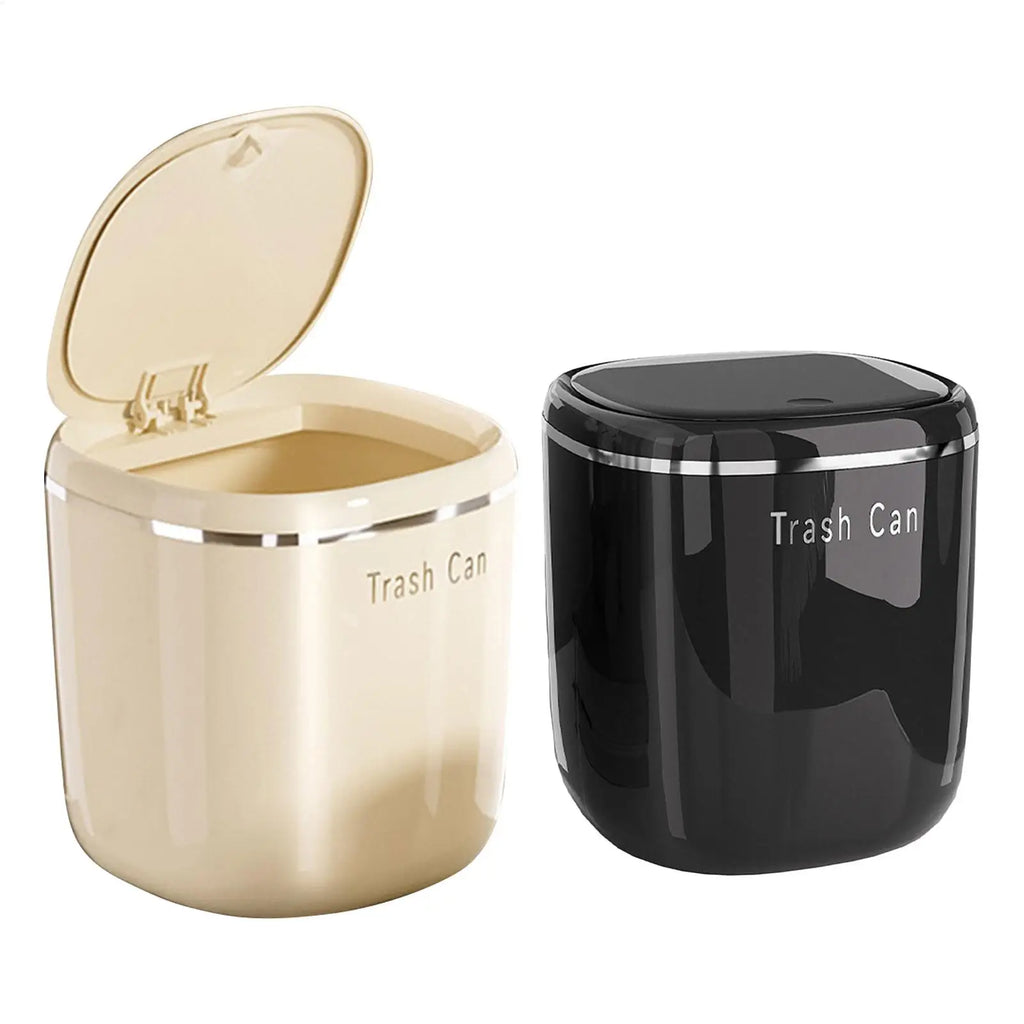Mini Desk Trash Can with Lid – 2.6L Compact Desktop Bin Desktop Trash Can PLUSH