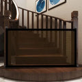 Folding Mesh Dog Gate & Pet Playpen – Stair & Doorway Barrier Dog Safety Gate PLUSH coffee 89x85CM