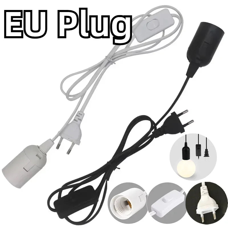 E27 Pendant Lamp Holder 1.8m Cord EU Plug with Switch Pendant Lamp Holder PLUSH