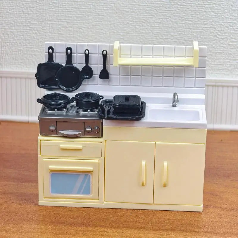 Mini Model Stove Kitchen Toy Set – 1/6 Scale Doll Playset Doll Kitchen Playset PLUSH
