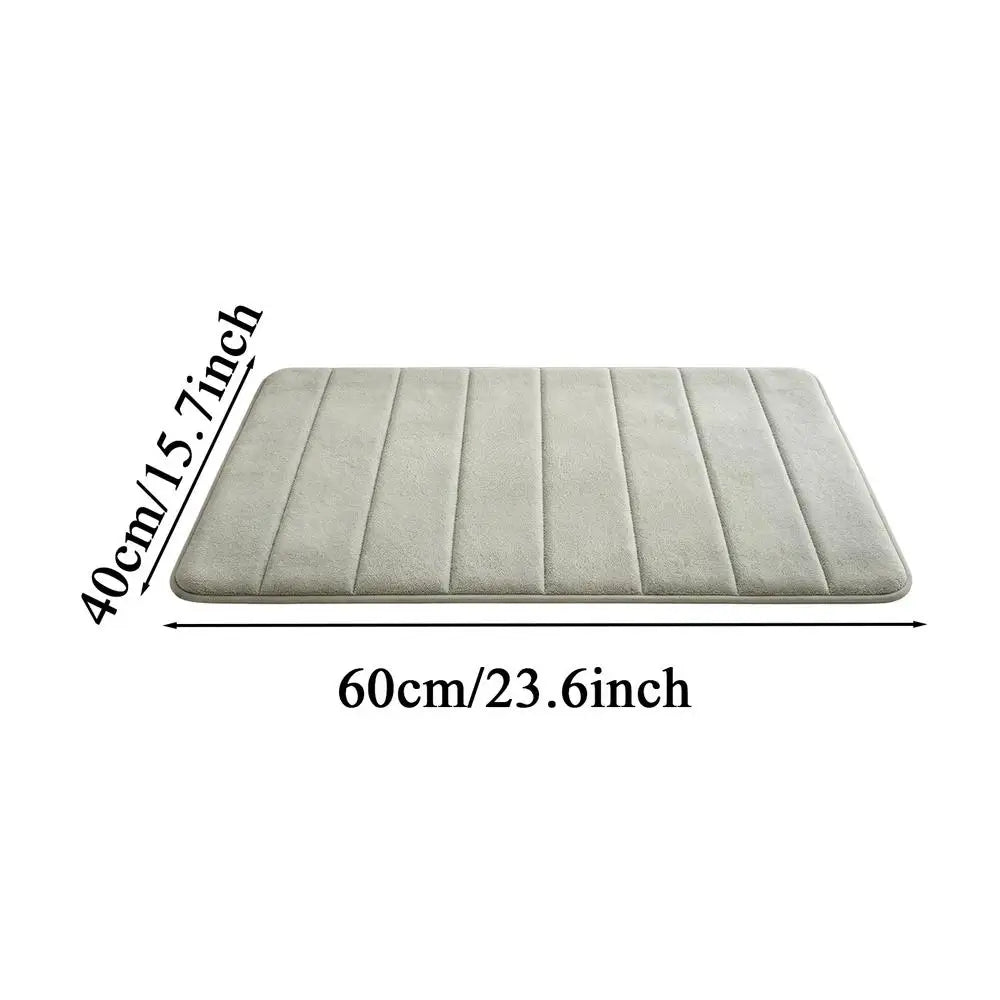Absorbent Non-Slip Bath Mat – Soft Fleece Bathroom Rug Bath Mat PLUSH Light Grey