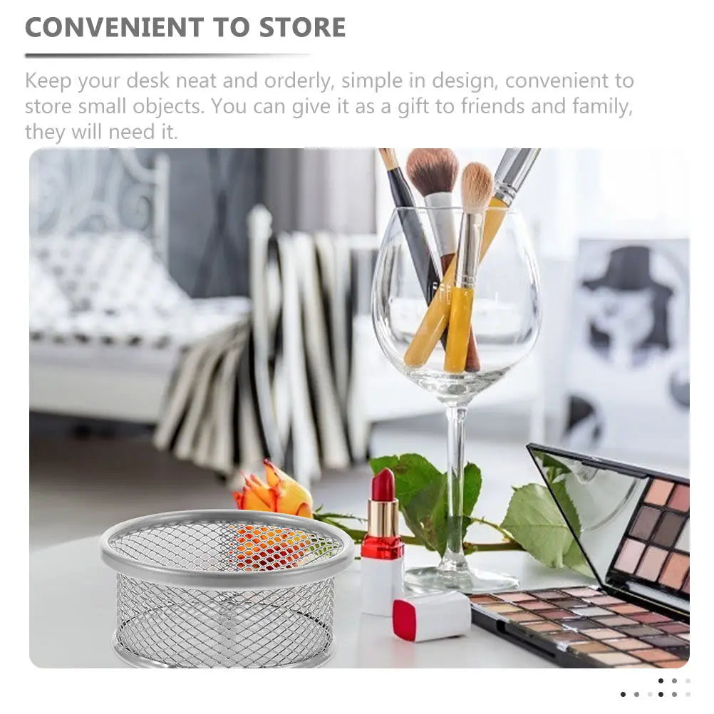Metal Mesh Paper Clip Holder – Stackable Desktop Organizer Desktop Organizer PLUSH