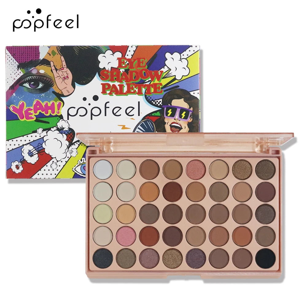 POPFEEL 40-Color Eyeshadow Palette – Matte & Shimmer Shades Eyeshadow Palette PLUSH E40-03 40g