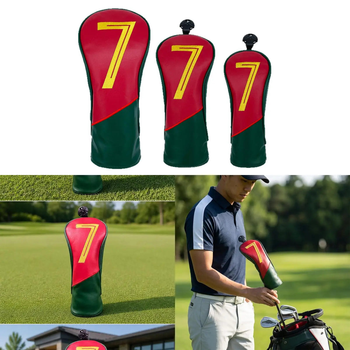 PU Leather Golf Club Head Cover – Embroidery Headcover Golf Club Head Cover PLUSH