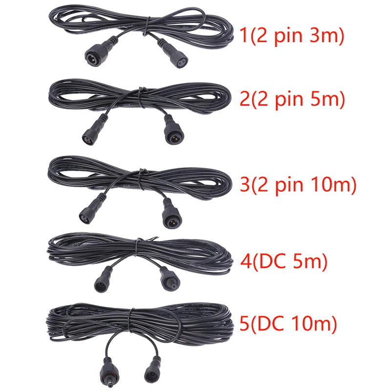 Waterproof Solar Spotlight Extension Cable 3M 5M 10M | 2-Pin DC Outdoor Extension Cable PLUSH