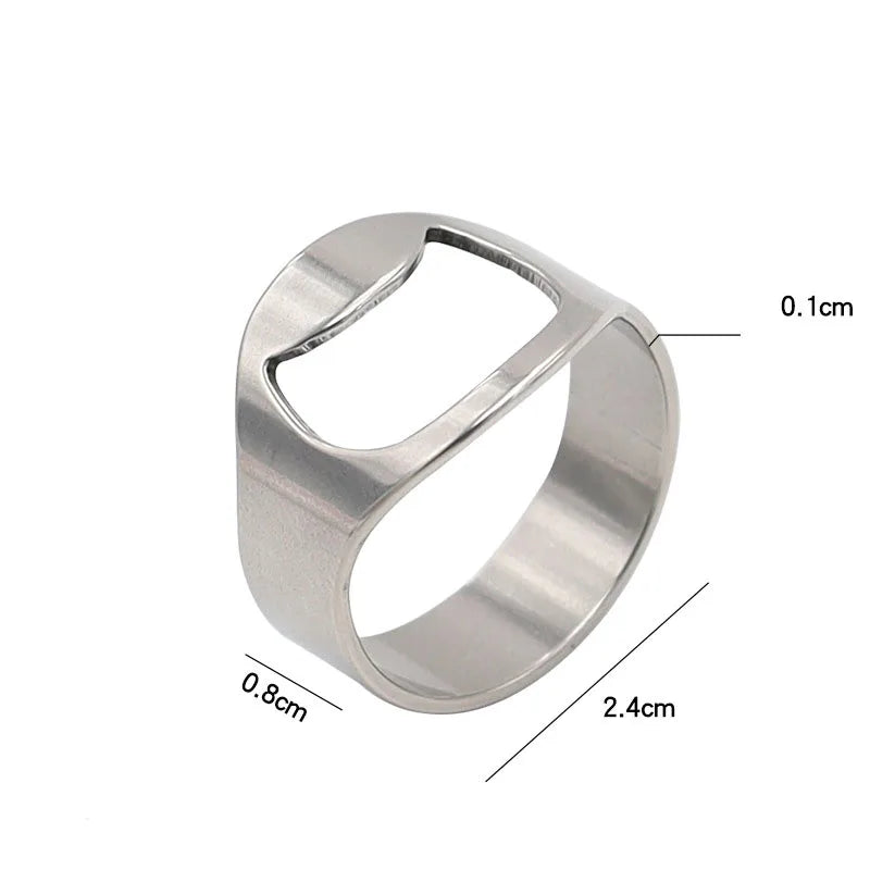 Stainless Steel Finger Ring Bottle Opener – 1 or 3 Pack Bottle Opener Ring PLUSH