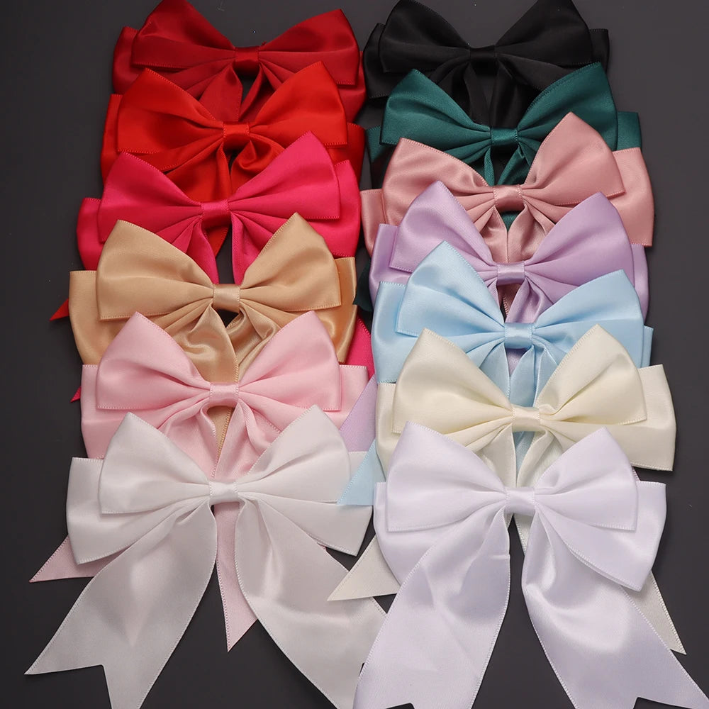 5pcs Double Layer Satin Swallowtail Bows – DIY Hair & Jewelry Ribbon Bow Findings PLUSH