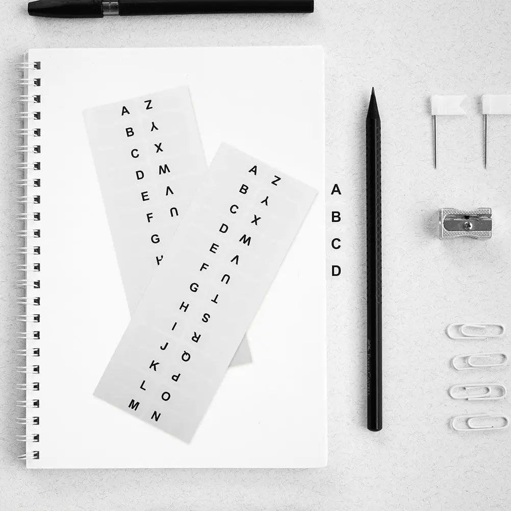 A–Z Alphabet Index Tabs 10 Sheets – White Writable Page Markers Index Tab Stickers PLUSH Default Title