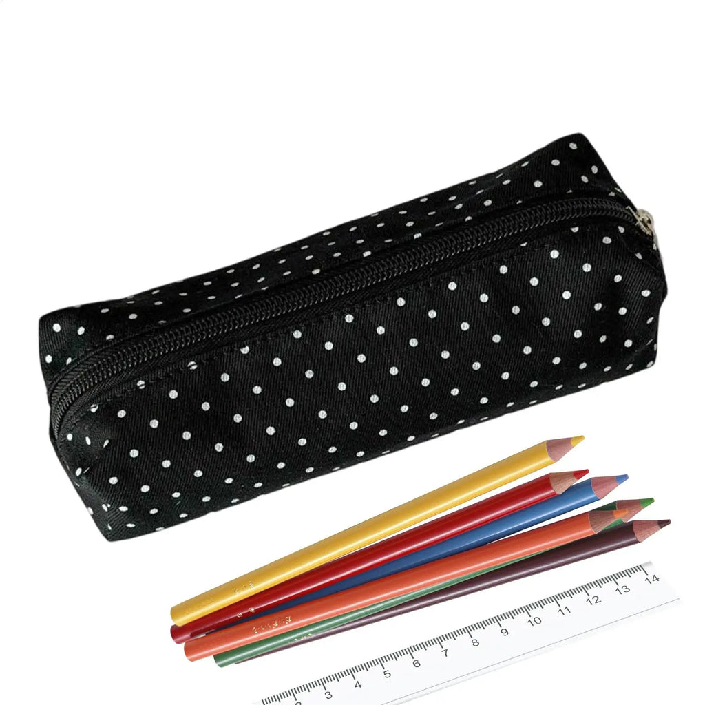 Dot Pencil Case – Large Canvas Stationery Organizer Bag Pencil Case PLUSH