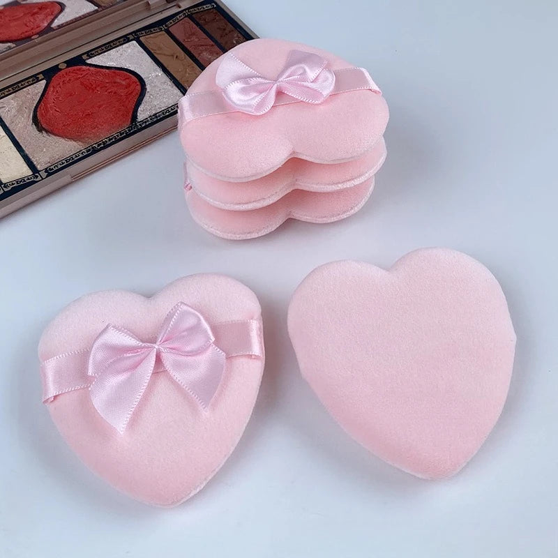 Heart Shaped Velvet Cosmetic Puff – Soft Foundation Sponge Cosmetic Puff Sponge PLUSH