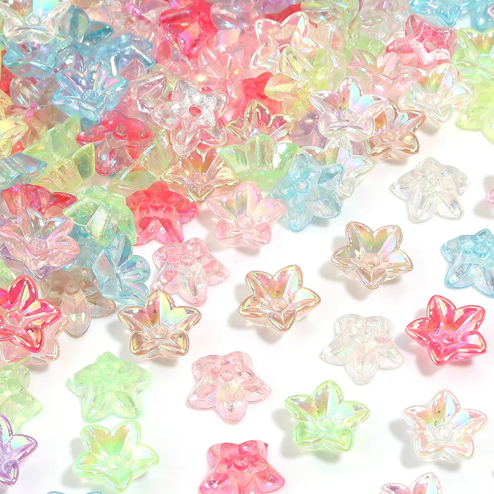 50pcs Flower Petal Acrylic Spacer Beads – DIY Jewelry Making Acrylic Spacer Beads PLUSH