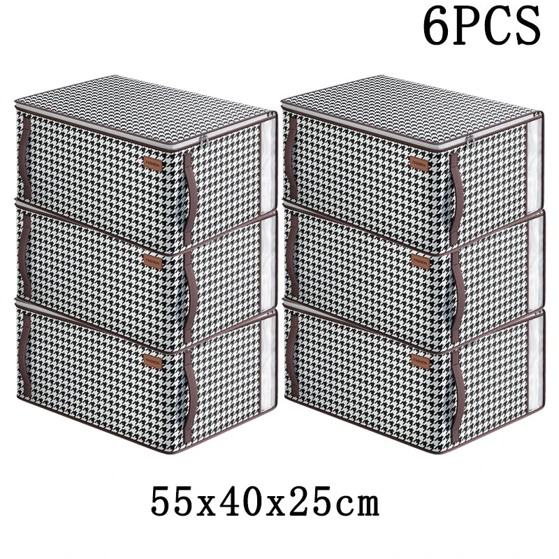 Large Capacity Quilt Storage Bag – Dustproof Clothing Organizer Clothing Storage Bag PLUSH M-6PCS