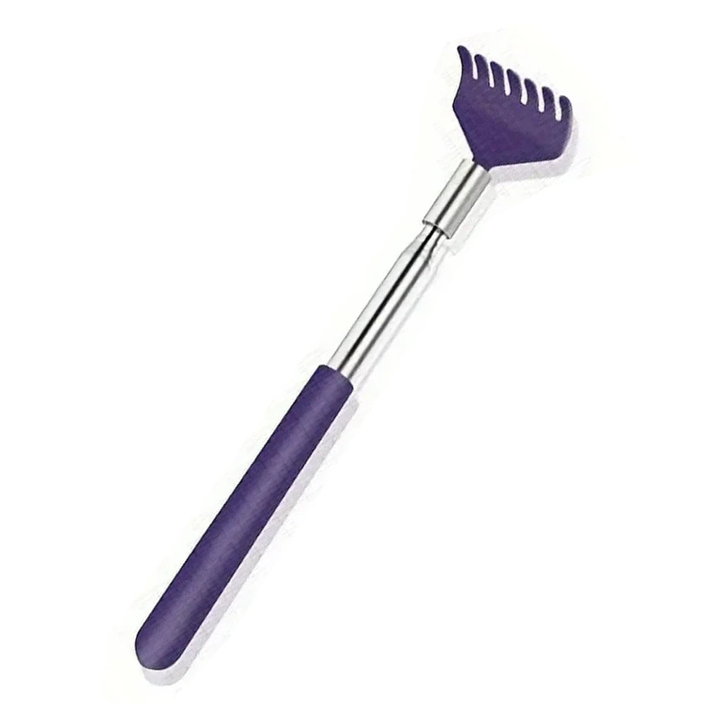 Telescoping Back Scratcher – Stainless Steel Extendable Tool Back Scratcher Tool PLUSH PURPLE