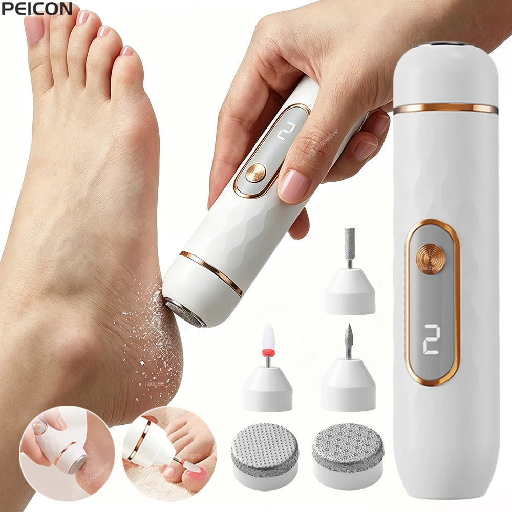 2-in-1 Electric Foot Callus Remover & Nail Polisher Tool Electric Pedicure Tool PLUSH