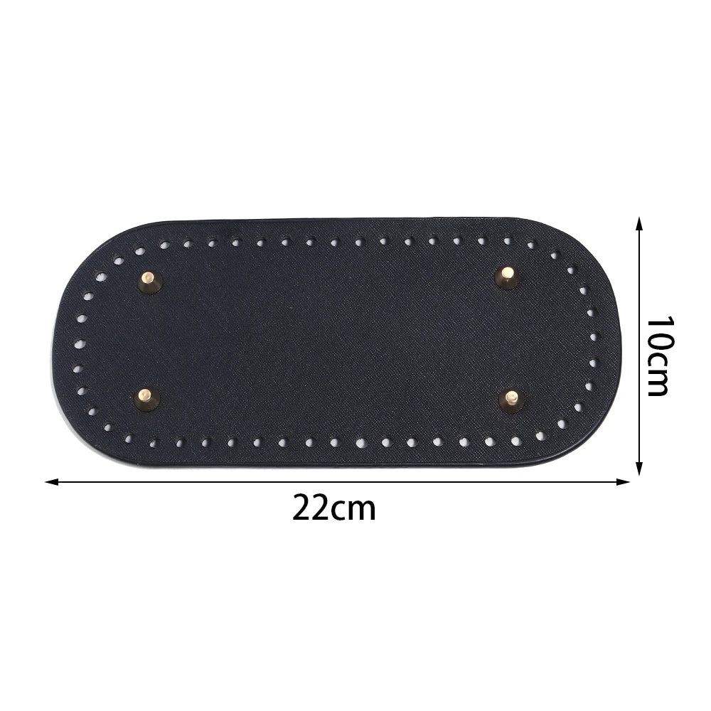 PU Leather Bag Base Rivet Baseplate – DIY Handbag Cushion Pad Bag Base Insert PLUSH black 10X22cm