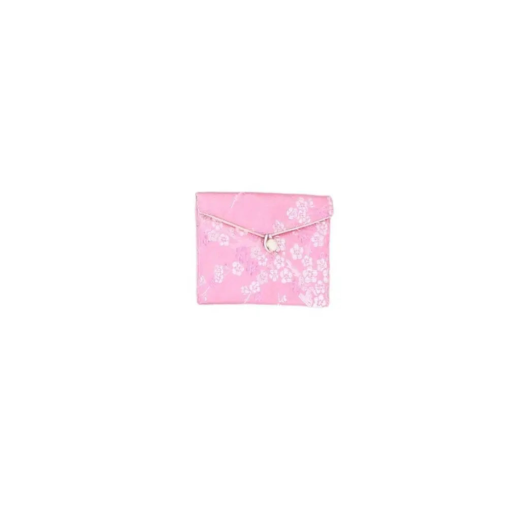 Satin Jewelry Storage Bag with Embroidered Buckle – 3 Sizes Jewelry Storage Bag PLUSH Pink L