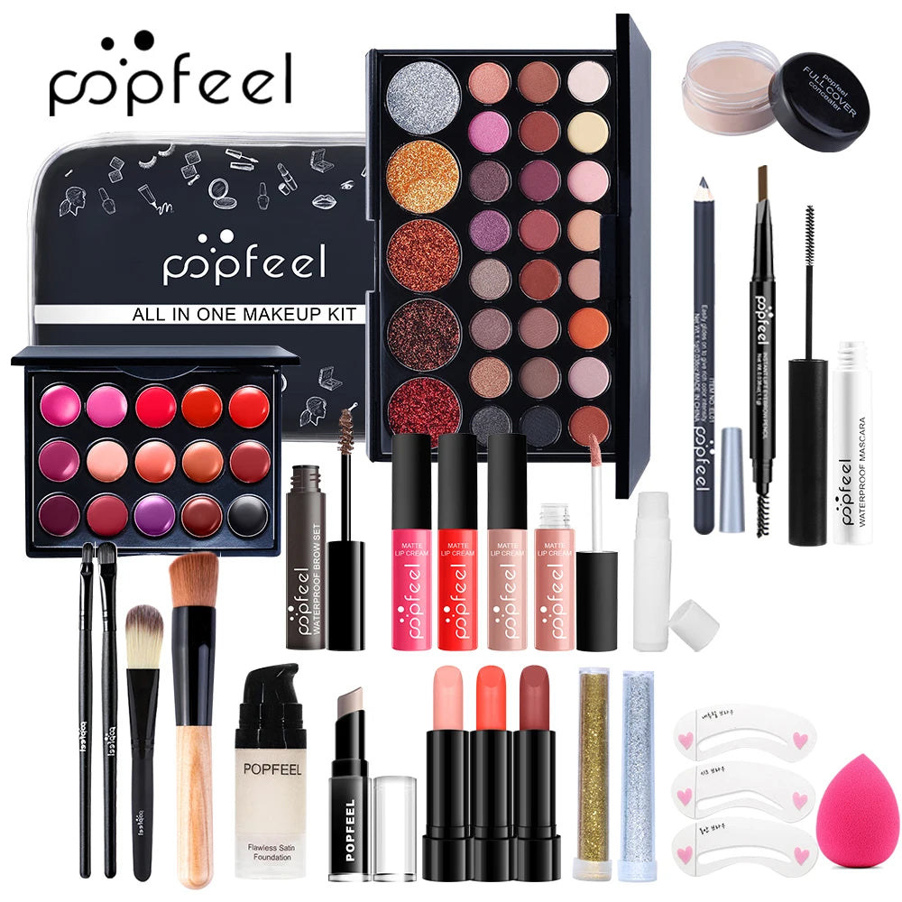 POPFEEL 27-Piece Complete Makeup Gift Set – Holiday Beauty Kit Makeup Gift Set PLUSH