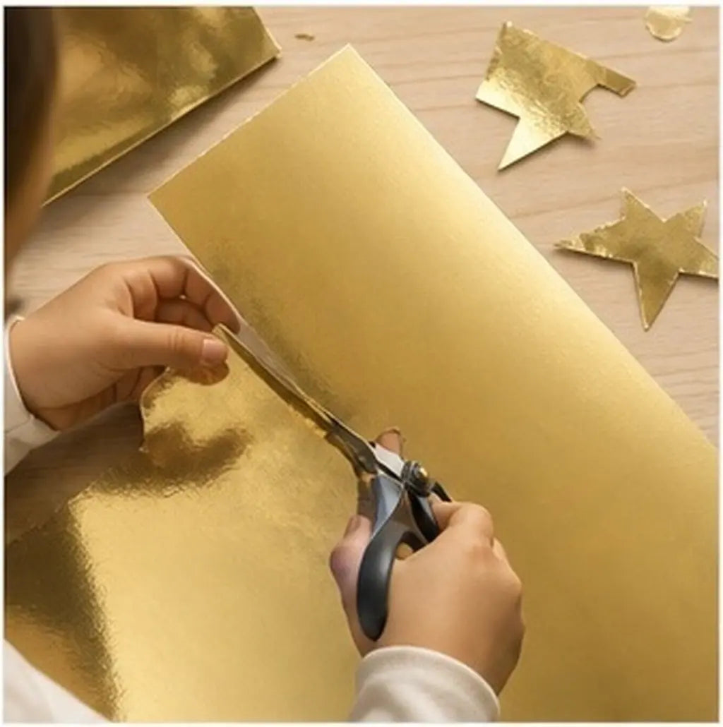 10 Sheets Gold Metallic Foil Cardstock A4 Mirror Shimmer Paper Metallic Craft Paper PLUSH